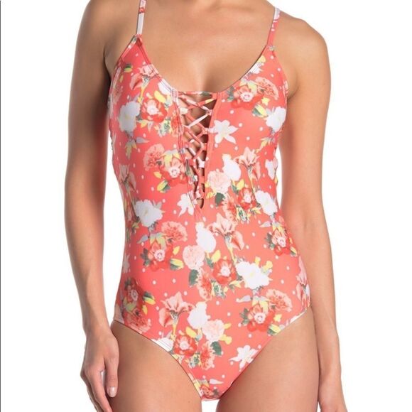 Laundry by Design Flowerpot Dotty Dot swimsuit. M - Picture 1 of 5